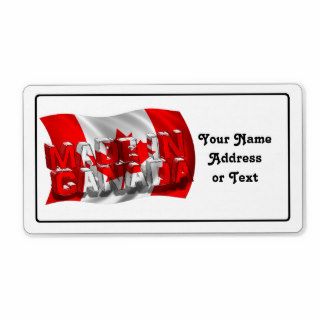 Made in Canada (Flag Background) Shipping Label