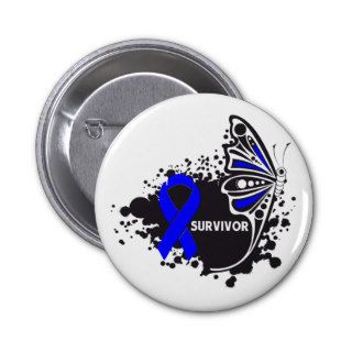 Survivor Abstract Butterfly Colon Cancer Pin