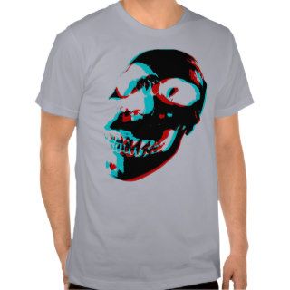 Red, Blue, Black 3D Skulls Head Art (Tee) T Shirts