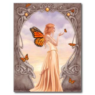 Citrine Birthstone Fairy Art Postcard
