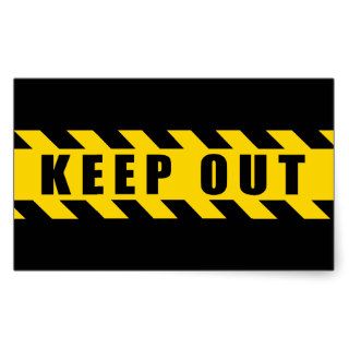 Keep Out Police Hazard Tape Black Yellow Stripes Sticker