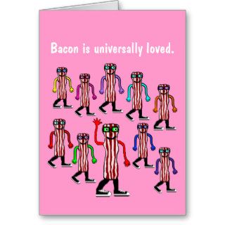 Funny Bacon Birthday Card Gift For Her