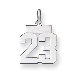 Sterling Silver Small Polished Pendant Number 23   JewelryWeb Jewelry