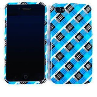 For Apple Iphone 4 4s Blue Black Plaid Case Accessories Cell Phones & Accessories