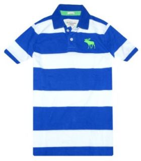 Abercrombie & Fitch Men Muscle Fit Wide Stripe Logo Polo T shirt (M, Light Green/White) at  Mens Clothing store
