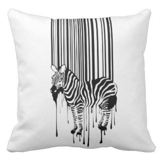 bar code zebra printing ink leak   AA 001 Throw Pillow