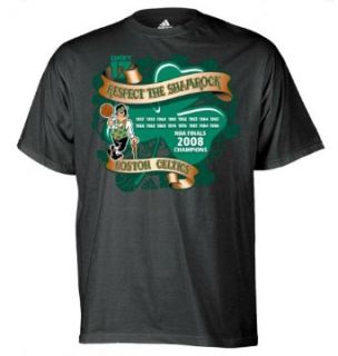 Boston Celtics 2008 NBA Finals Champions Respect The Shamrock 17X Championship T shirt  Athletic T Shirts  Clothing