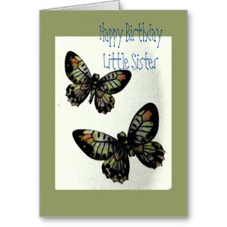 Happy Birthday, Little Sister, Butterflies Cards