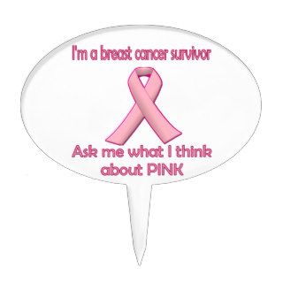 Ask a breast cancer survivor about pink cake topper