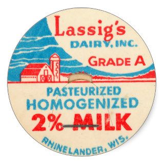 Vintage Milk Bottle Cap Sticker