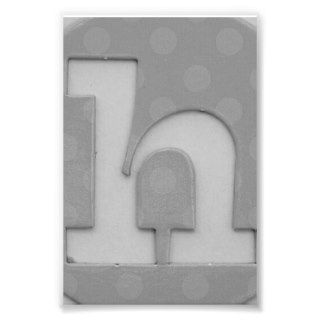 Alphabet Letter Photography H5 Black and White 4x6