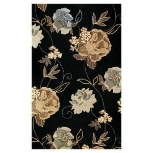 Kas Rugs Large Poppies Black 7 ft. 9 in. x 10 ft. 6 in. Area Rug CAT073679X106