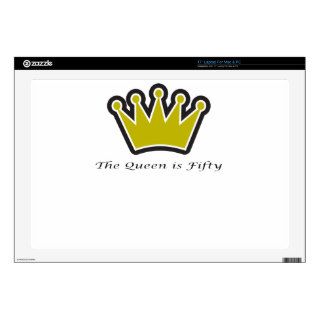 50th birthday gift, The queen is fifty crown.png Laptop Skin