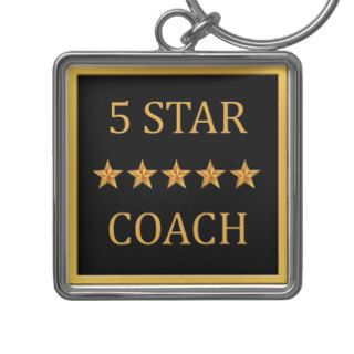 Coach Five 5 Star Award Black Gold Keychain