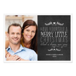 5 x 7 Merry Little Christmas  Photo Holiday Card