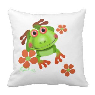 Cute Funny Tree Frog Throw Pillows