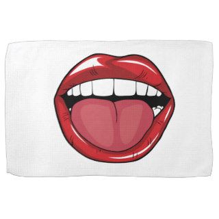 Smiling Mouth Lips Teeth Tongue Towel