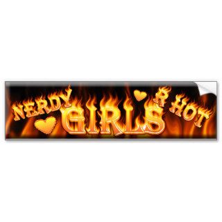 nerdy girls r hot bumper sticker