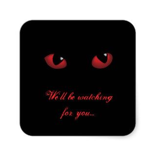 Red Scary Eyes Halloween Stickers