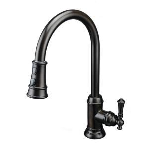 Artisan Premium Single Handle Pull Out Sprayer Kitchen Faucet in Antique Bronze AF 410 AB