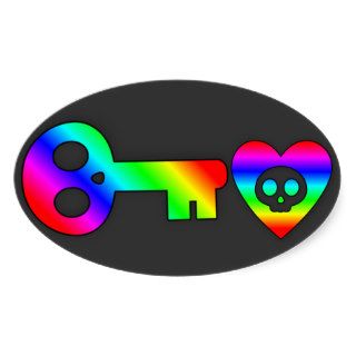 Rainbow Skeleton Key to my Heart sticker