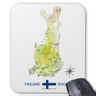 Hand Drawn Color Map of Finland Mousepad