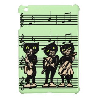 Vintage Musician Black Cats Music Notes iPad Mini Cover