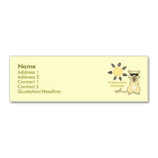 Sunny Sunnies Gerbil Profile Card Business Cards