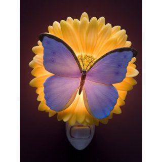 Gorgeous Blue Butterfly on Gerber Daisy Night Light    