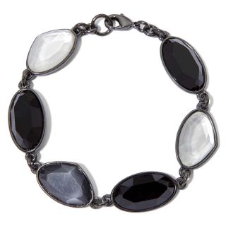 LIZ CLAIBORNE Hematite Multicolor Stone Bracelet, Black