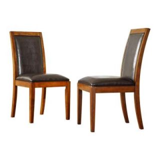 Home Decorators Collection 18 in. H Dark Chocolate Vinyl Side Chairs (Set of 2) 40711S[2PC]
