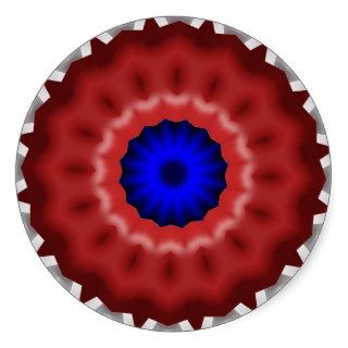 Red and Blue 3D Ring Round Sticker