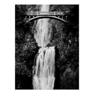 Oregon Waterfall (Black and White) Print