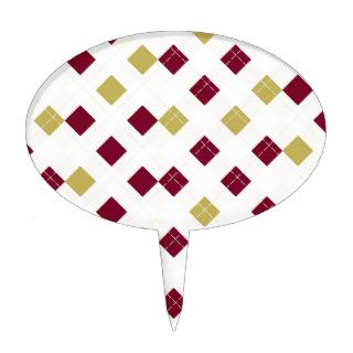 Maroon and Gold Masculine Design for Him Cake Picks