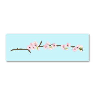 Cherry Blossom Branch Favour Tag (Blue) Business Card