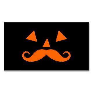 Pumpkin Moustache Business Card Template