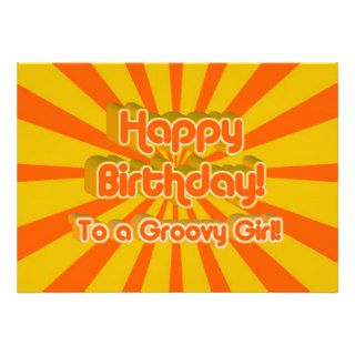 Happy Birthday to a Groovy Girl Personalized Invite