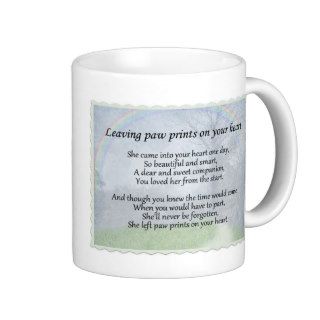 Paw prints on your heart pet memorial sympathy mug