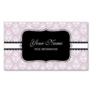 Pink Lavender Damask Pattern Business Card Templates