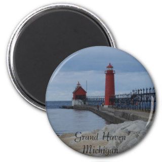 Grand Haven Lighthouses Refrigerator Magnet