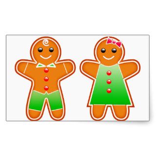 Gingerbread Couple Rectangular Sticker