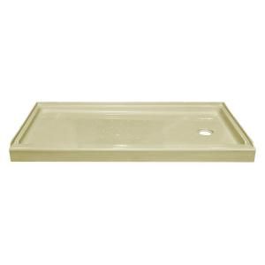 Lyons Industries Elite 54 in. x 27 in. Single Threshold Shower Base with Right Drain in Biscuit LEB095427R