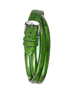 12mm Patent Leather Watch Wrap Strap, Green