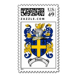 Johnson Family Crest Coat of Arms Stamp