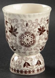 Masons Bow Bells Brown Double Egg Cup, Fine China Dinnerware   Brown Flowers,Sc