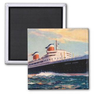 ss United States at Sea Magnets