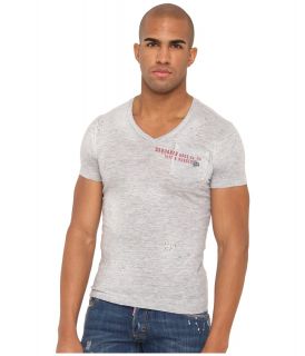 DSQUARED2 Sexy Slim Fit Tuff Rugged Tee Mens Short Sleeve Pullover (Gray)