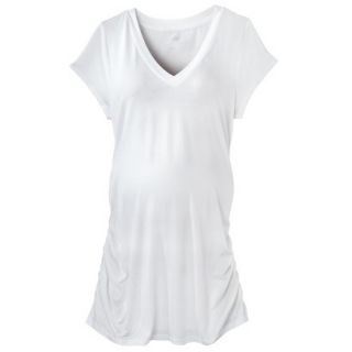 Liz Lange for Target Maternity Short Sleeve V Neck Tunic Top   White XS