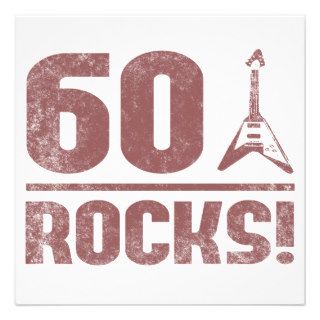 60th Birthday Rocks Custom Invitations