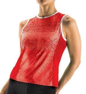 Shebeest Womens Bellissima Sleeveless Print Cycling Jersey, Race Red, X Large  Sports & Outdoors